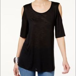 NWT Style & co Black cold shoulder top